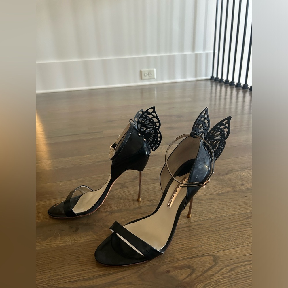 Sophia Webster black butterfly heel